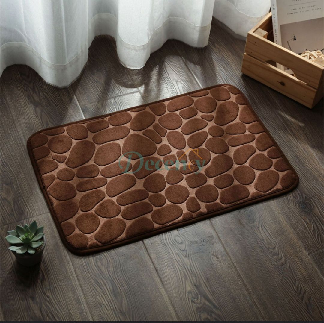 Cobblestone Bathroom Rugs Super Water Absorbent Bath Mat