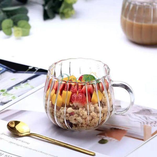 Borosilicate Glass Floral Shape Mugs