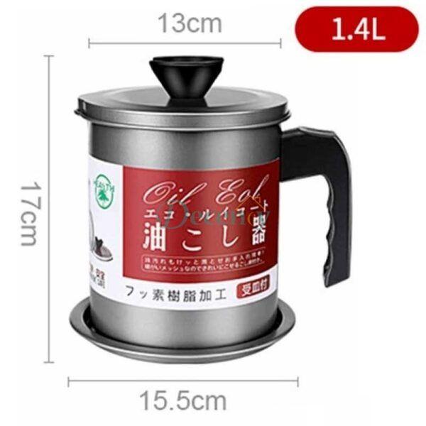 1.4L Stainless Steel Oil Strainer Pot