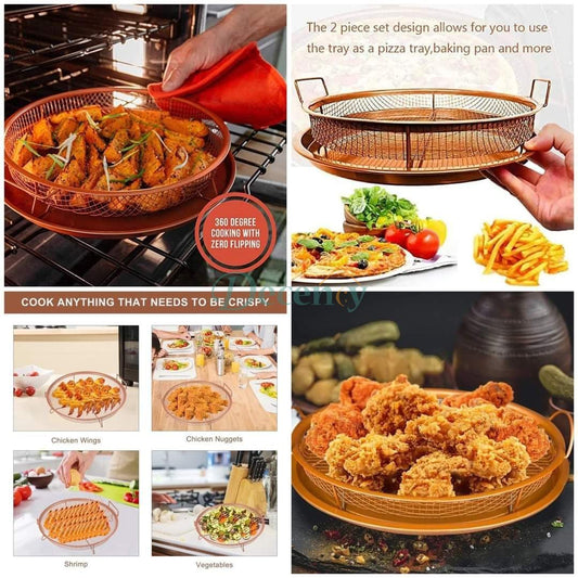 Stainless Steel Round Shape Air Fryer Tray for Oven