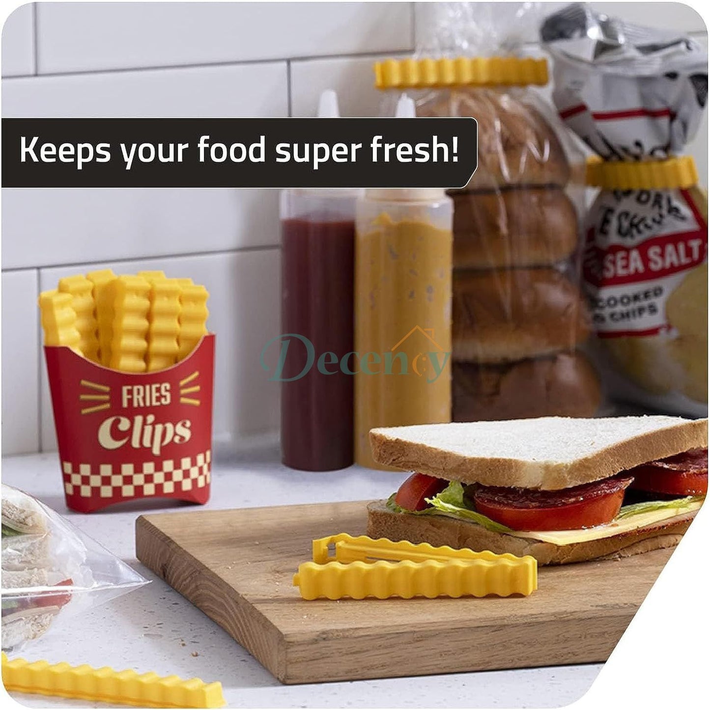 Magnetic French Fries Style Food Sealing Clips ( 12 Pcs )