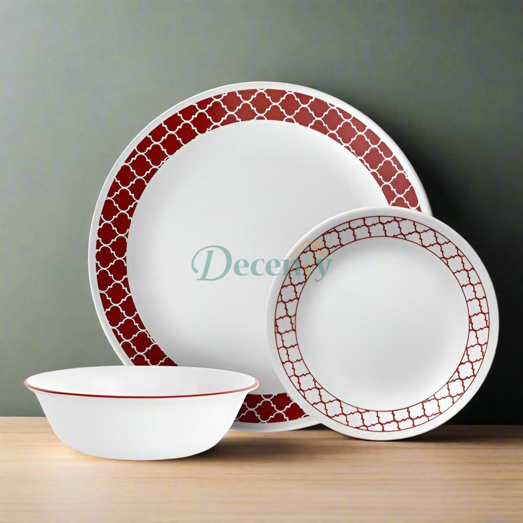Corelle Crimson Trellis 18-piece Dinnerware Set