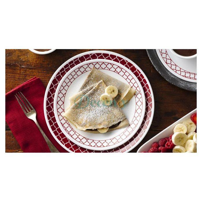 Corelle Crimson Trellis 18-piece Dinnerware Set