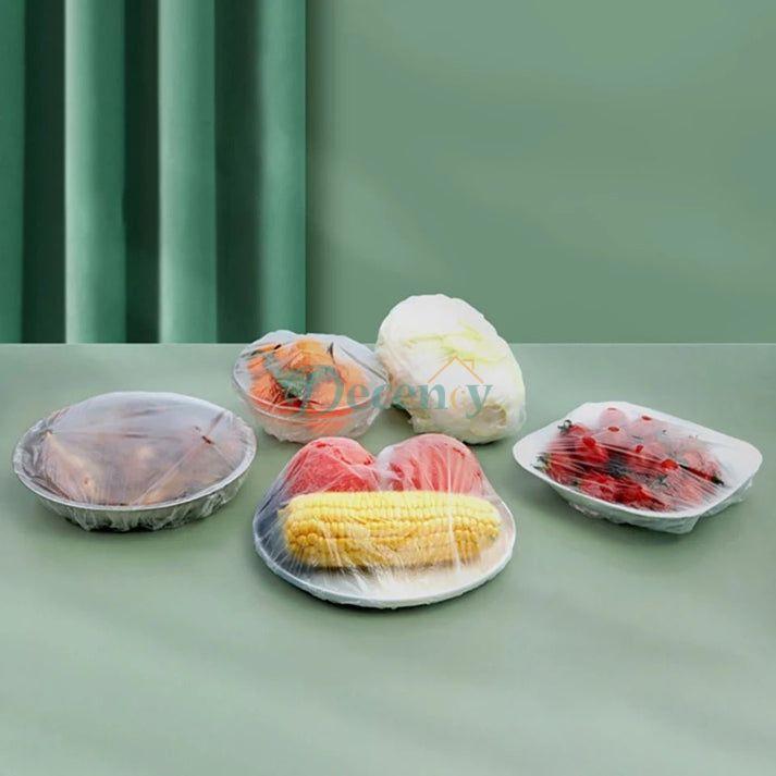 Disposable Food Cover Plastic Wrap Elastic-Pack of 100 - Decency