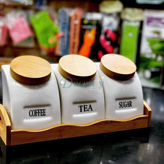 Modern Design Sugar Tea and Coffee Jar Set
