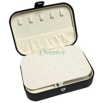 Jewelry box - black - with press stud for traveling - Decency