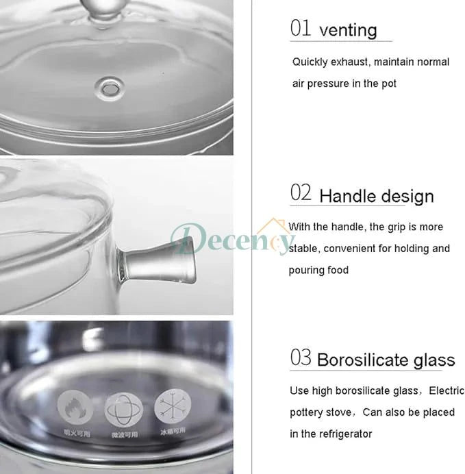 Clear Glass Soup Pot (1900ML)