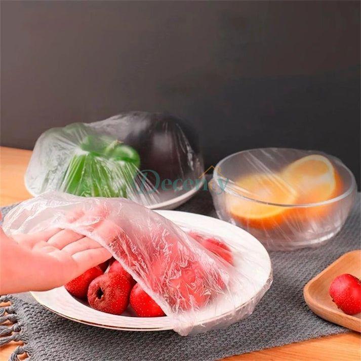 Disposable Food Cover Plastic Wrap Elastic-Pack of 100 - Decency
