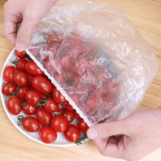 Disposable Food Cover Plastic Wrap Elastic-Pack of 100 - Decency