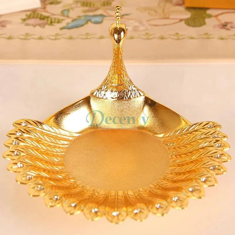 Golden Bird Handicraft Embossed Metal Fruit Basket