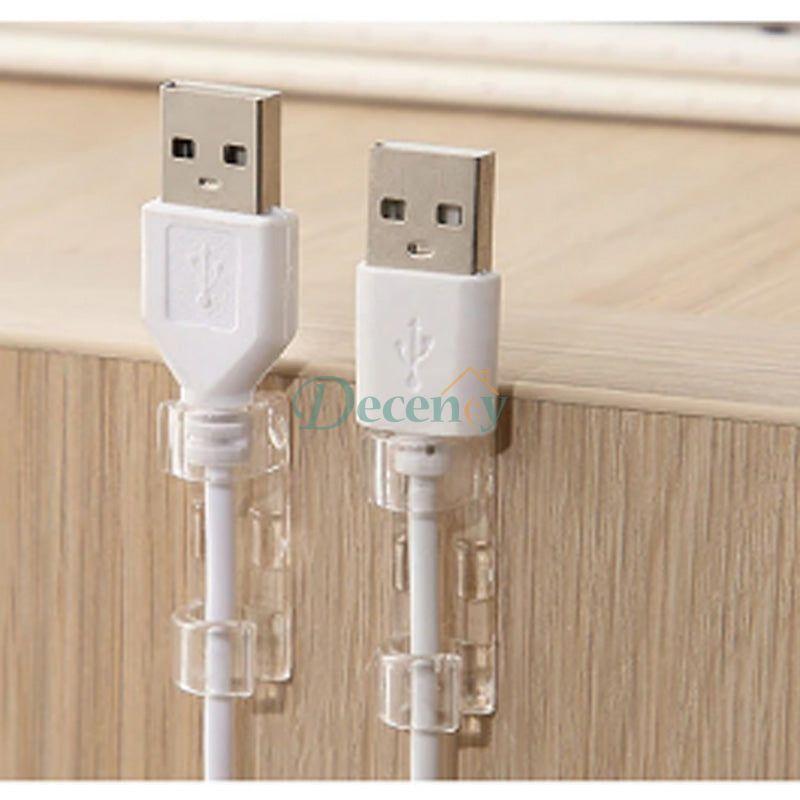20 Pcs Pack Self-Adhesive Wire Organizer Cable Clip (3cm X 1cm) - Decency