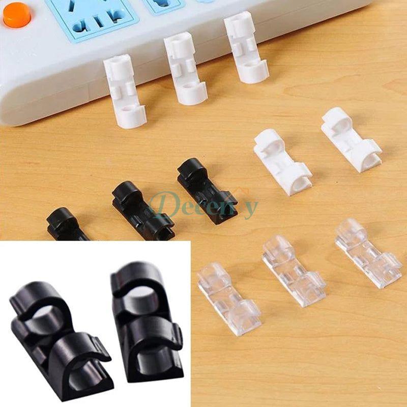 20 Pcs Pack Self-Adhesive Wire Organizer Cable Clip (3cm X 1cm) - Decency