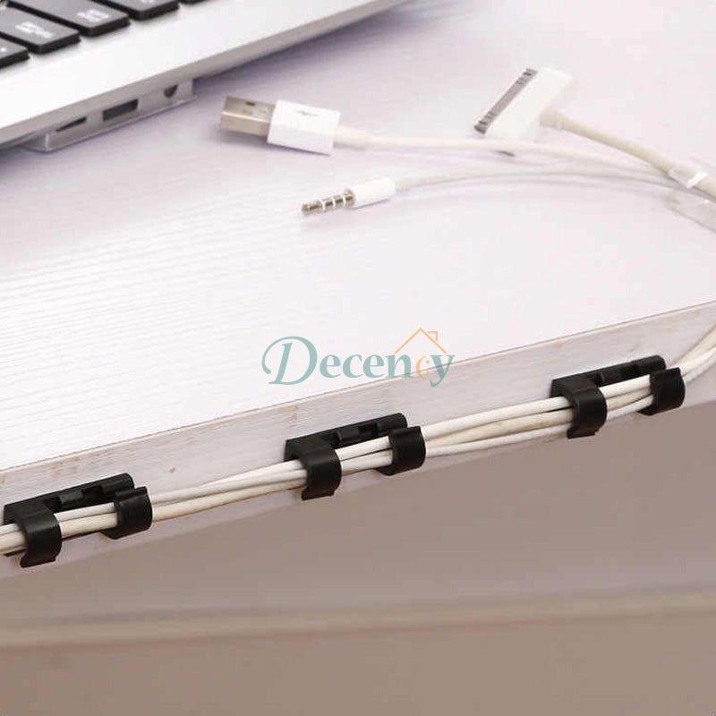 20 Pcs Pack Self-Adhesive Wire Organizer Cable Clip (3cm X 1cm) - Decency