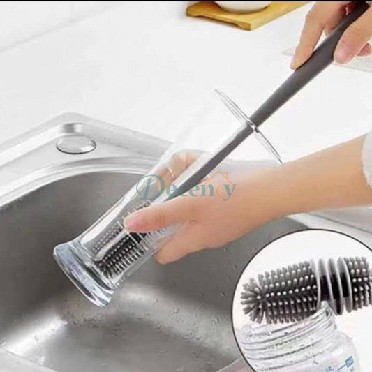 Silicone Glass Cleaning Brush With Long Handle - Decency