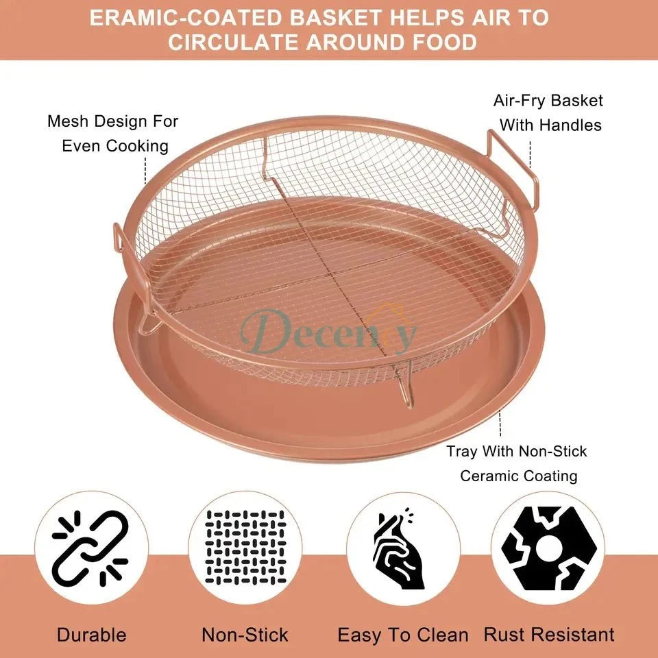 Stainless Steel Round Shape Air Fryer Tray for Oven
