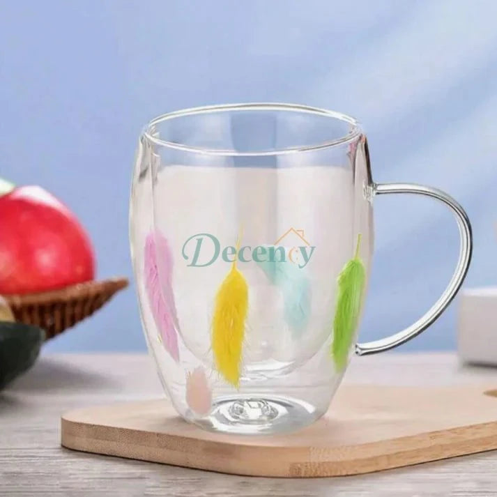 Borosilicate Glass Double Wall Mug (350ML)