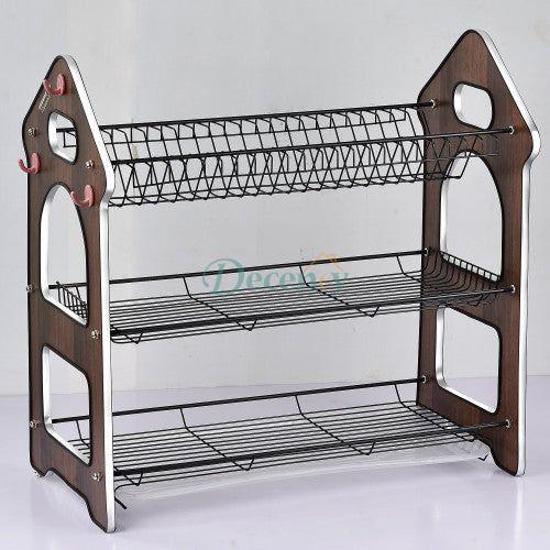 Dish Rack bartan stand with Antique wooden panel shelf