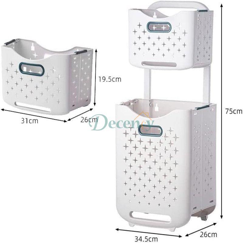 Laundry Collector with 2 Layers Spacious and Practical Laundry Sorting Solution