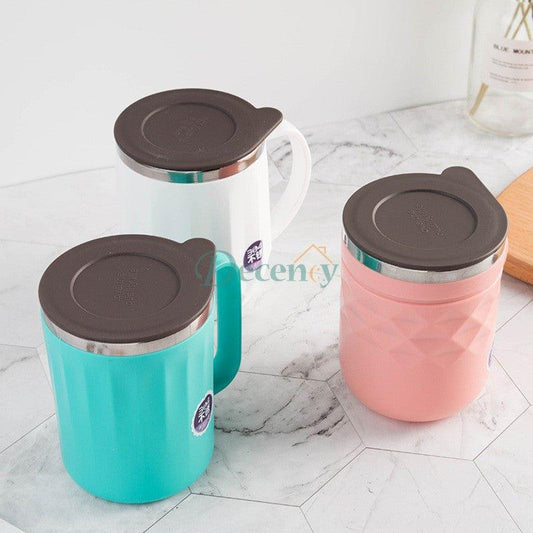 400ml Insulated Coffee Mug with Lid – Thermal Tea Cup for Hot & Cold Drinks