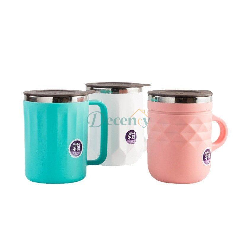 , 400ml mug with lid, hot and cold travel cup, double wall thermal mug, spill-proof drinkware, portable coffee cup