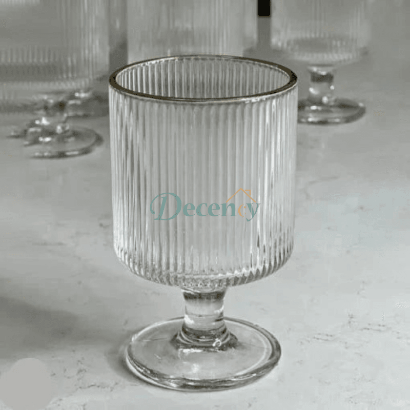 Ripple Crystal Lining Gold Rim Tumbler Set of 6