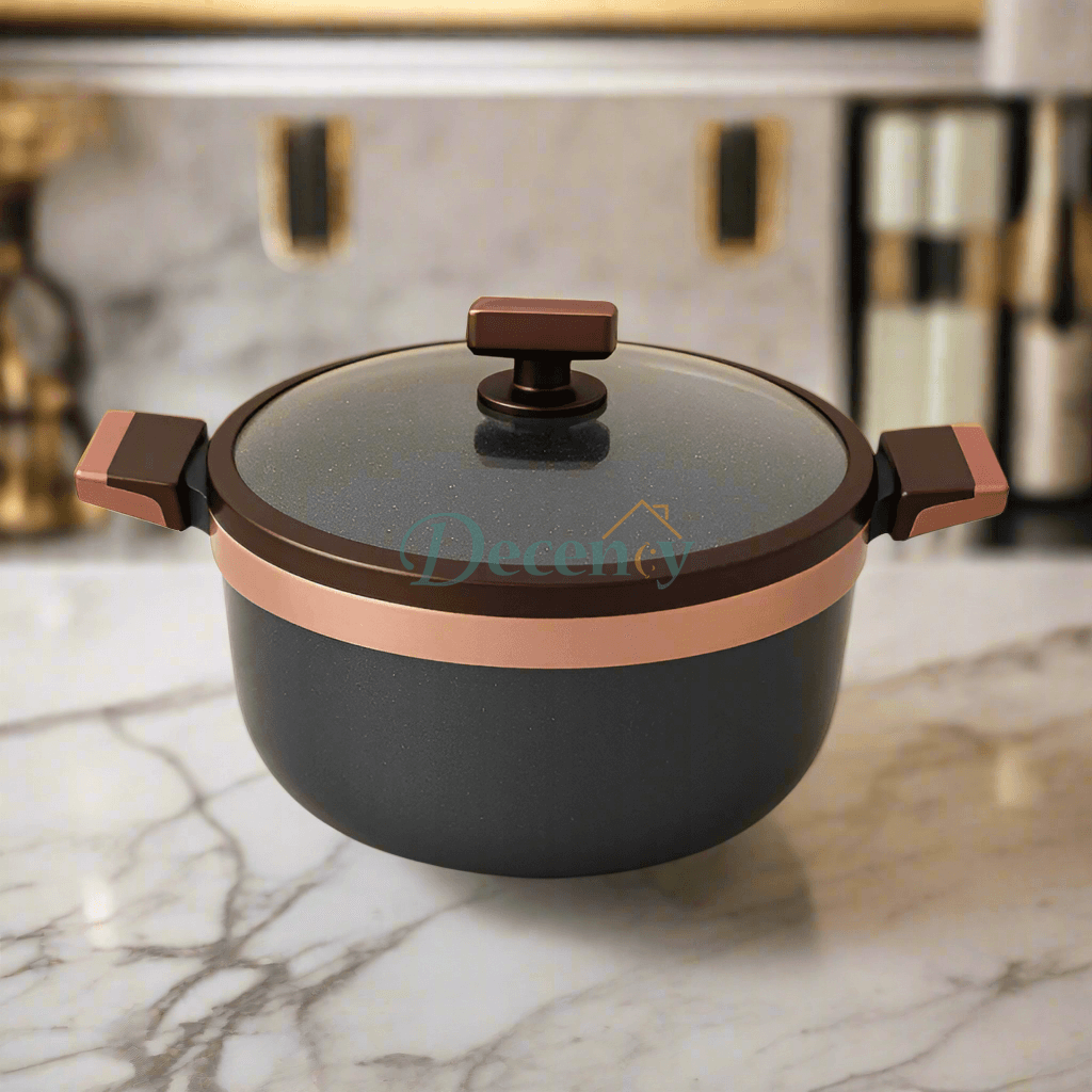 Alpenberg GraniteShield non-stick casserole granite textured casserole with lid non-stick casserole pot with glass lid scratch-resistant casserole cookware durable granite non-stick casserole