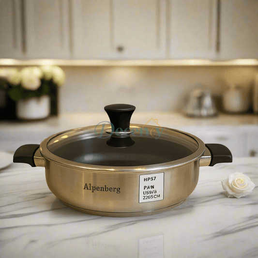 Alpenberg SteelPro Non-Stick Fry Pan – with Glass Lid