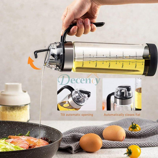 Glass Oil Dispenser Bottle Auto Flip 550 ML