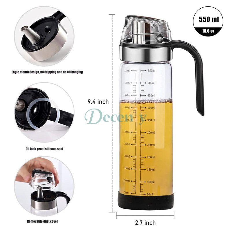 Glass Oil Dispenser Bottle Auto Flip 550 ML