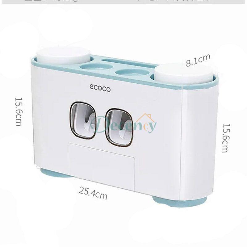 Toothbrush Holder With 2 Automatic Toothpaste Dispenser