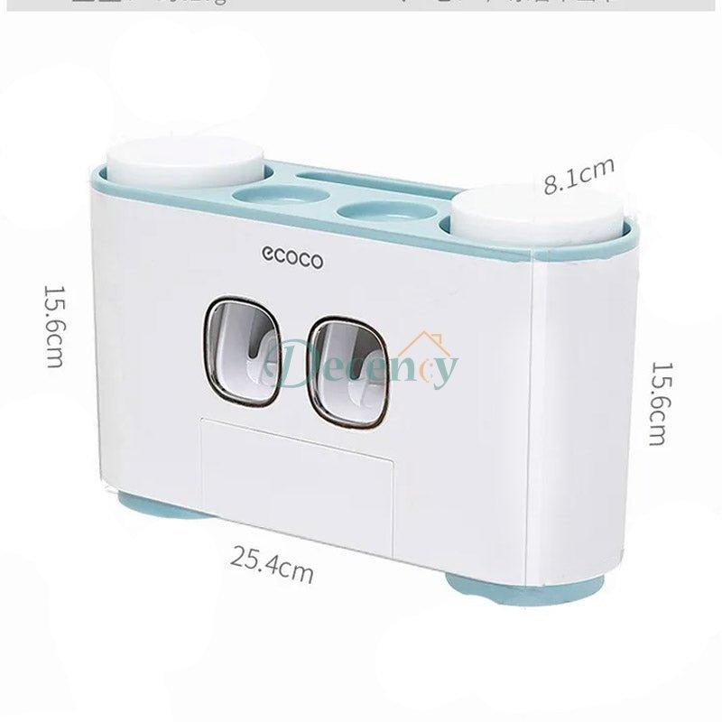 Toothbrush Holder With 2 Automatic Toothpaste Dispenser