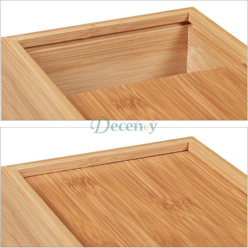 Premium Natural Bamboo Tissue Box Holder & Dispenser