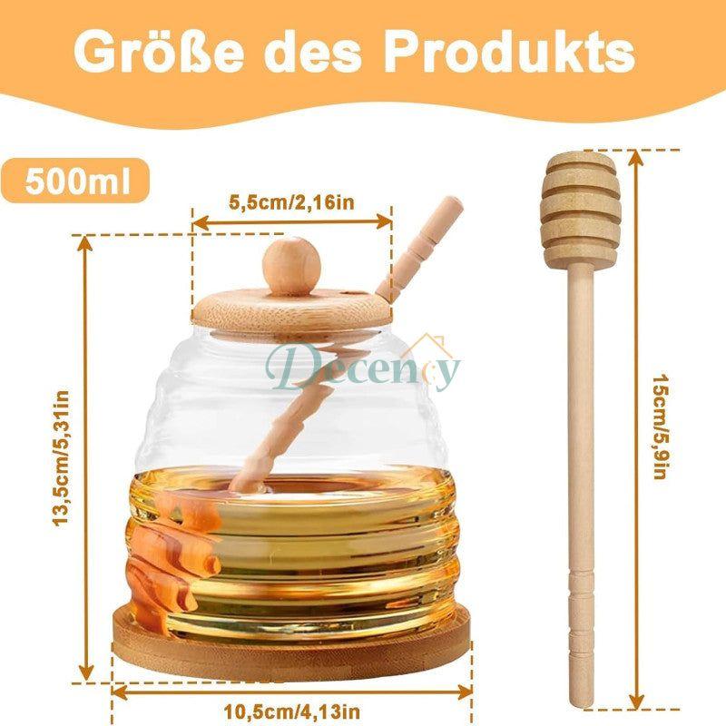 Glass Honey Jar With Wooden Stick