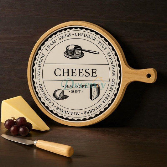 Luxury Wooden Cheese Serving Board with Ceramic Plate