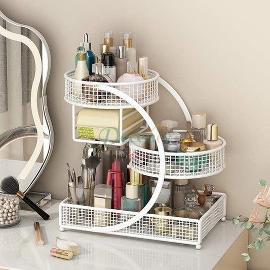 3 Layer Metal Cosmetics Makeup Organizer