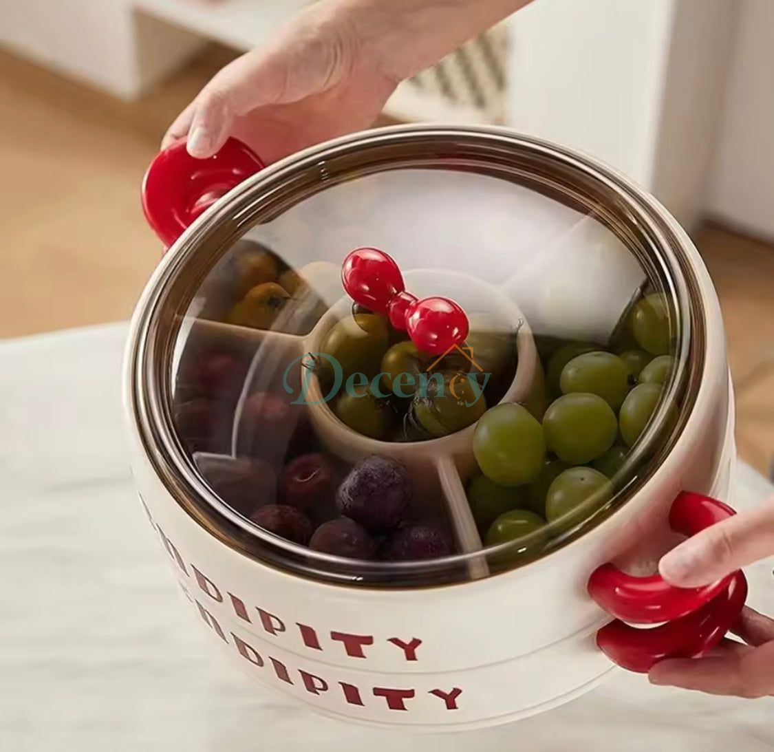 4 Grids Dried Fruit Tray With Lid