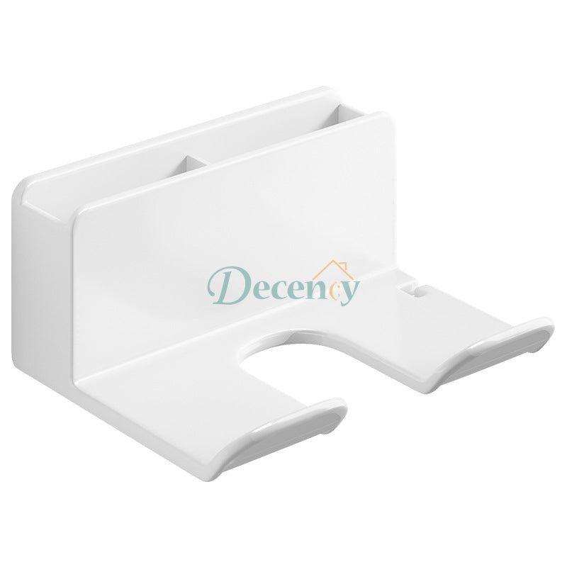 Wall Mounted Hair Dryer Holder With Phone Organizer