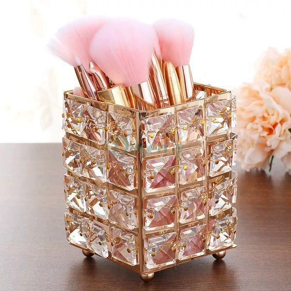 Crystal brush holder