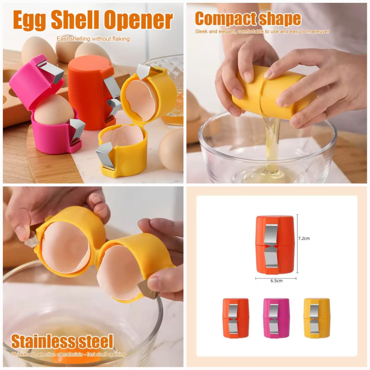 Egg Shell Opener, Quick Peel And Yolk Separator