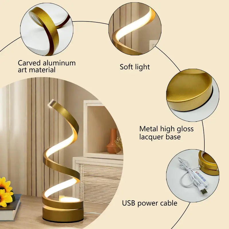 Spiral Led 3 Color Adjustable Lamp