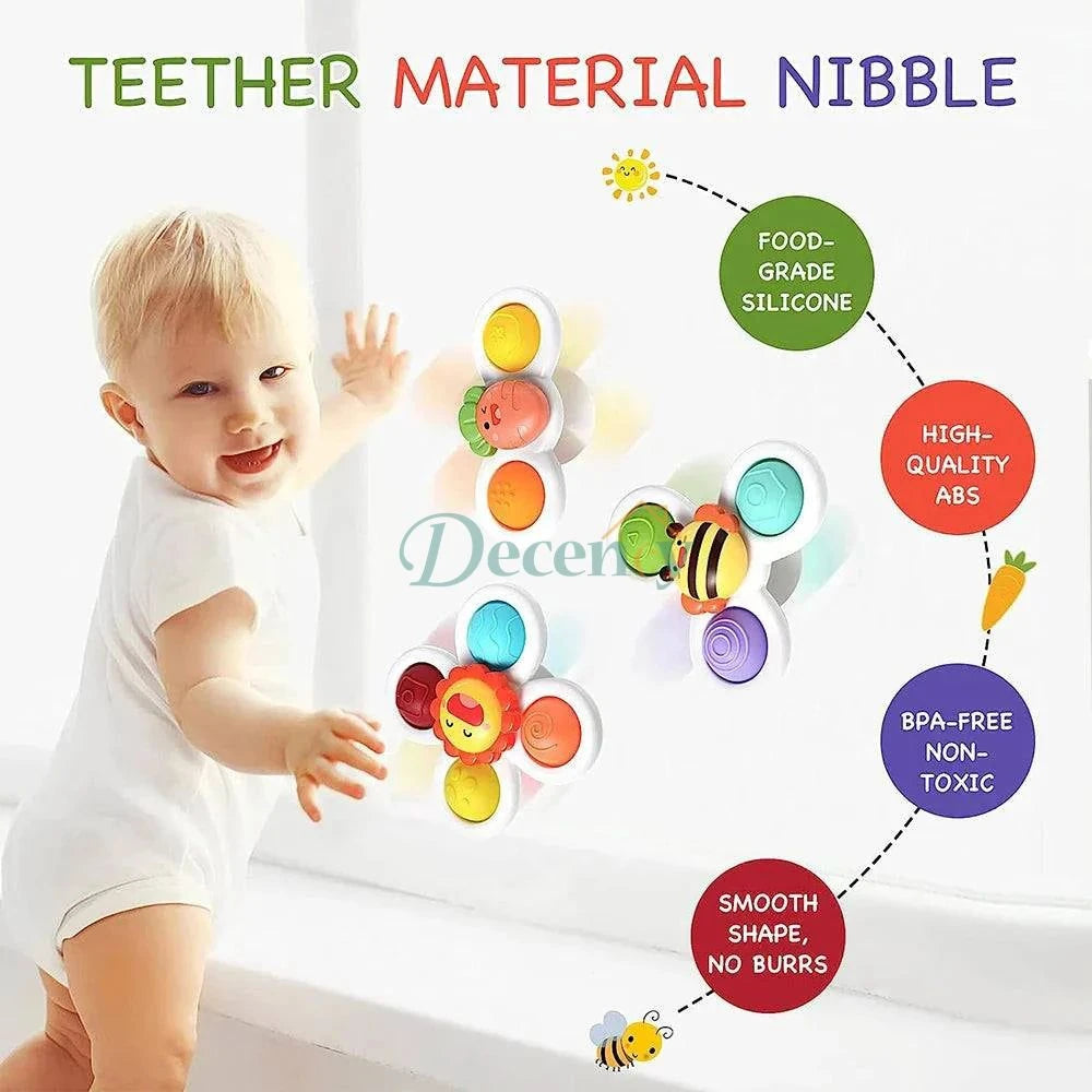 3Pcs Suction Cup Spinner Toy For Kids