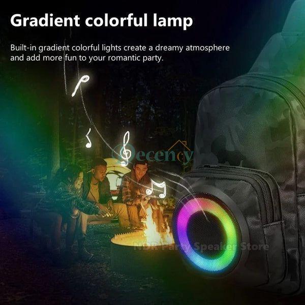 Multifunctional Single Shoulder Chest Bag Wireless Bluetooth Speaker With RGB Color Lights