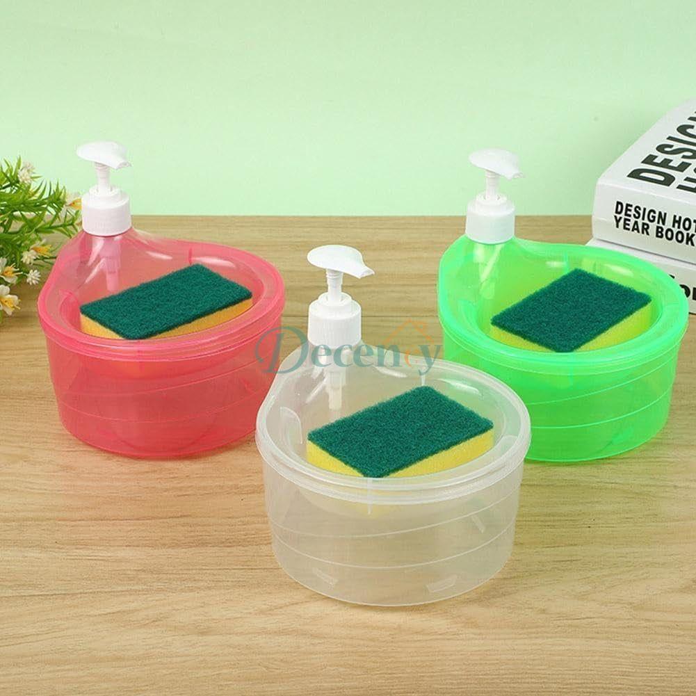 Dish Washing Soap Dispenser With Scrubber