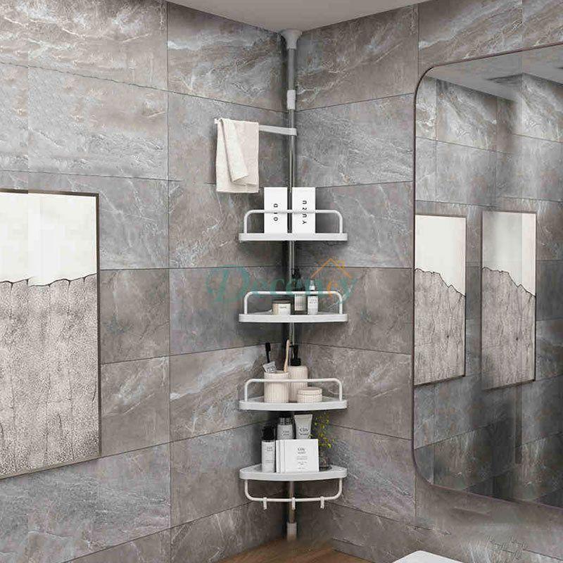 4-Layer Corner Shelf – Suction Wall Rack for Bathroom & Kitchen Space-Saving, No-Drill Storage for Home Organization