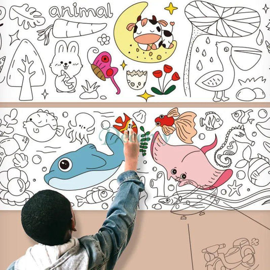 Children Coloring Drawing Roll Sticker (59 Inch Lenght)