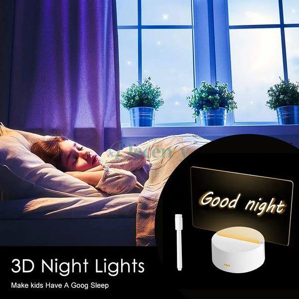 Creative Led Night Light With Note Board