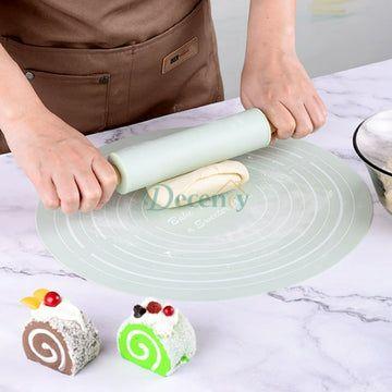 Silicone Dough Mat With Rolling Pin Set