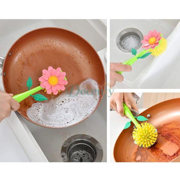 Flower Shape Cleaning Dish Brush