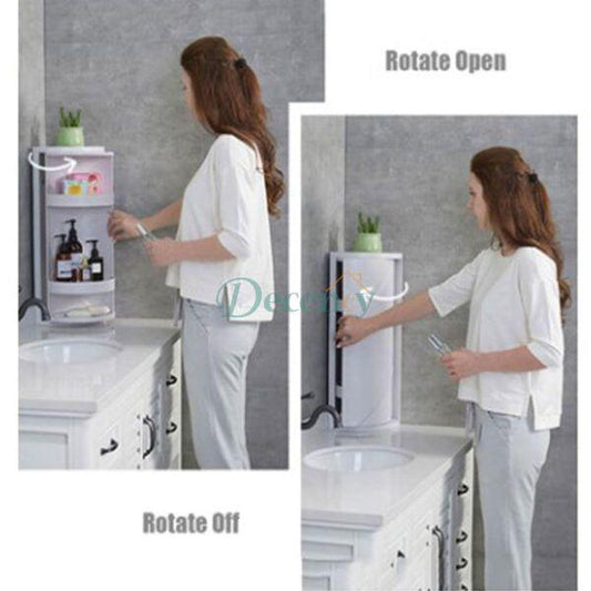Rotating Corner Cosmetic Accessories Shelf Bathroom Shelf - Decency