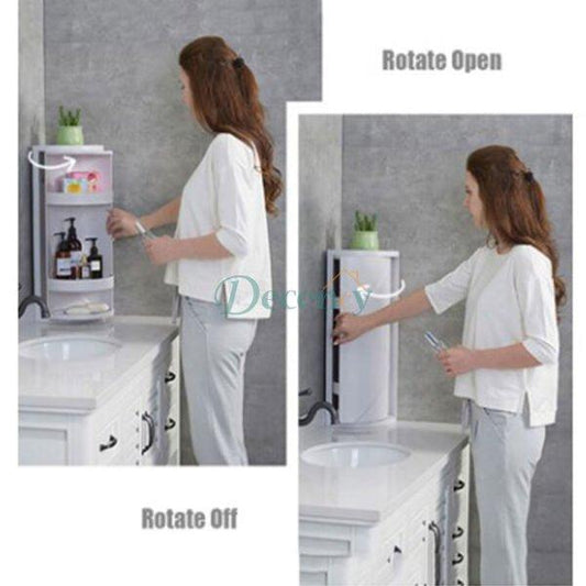 Rotating Corner Cosmetic Accessories Shelf Bathroom Shelf - Decency